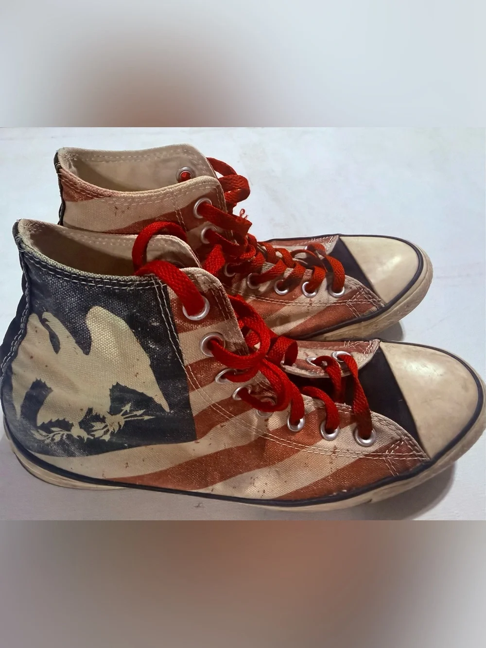 Beloved Converse High Top Sneakers Red, White, Blue #American #Eagle